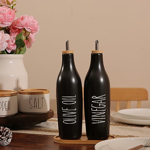 Olive Oil and Vinegar Dispenser Set (Print-Black&Tary)