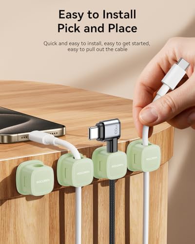 6‑Pack Magnetic 1s‑Lock Adhesive Cable Clips Cord Organizer