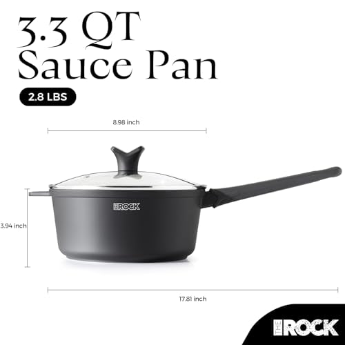 SOHO Nonstick Saucepan with Lid (Granite Black / 3.3 Quarts)