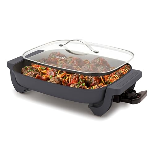 Advanced 12” X 15” Electric Skillet with Lid (12" x 5" Electric Skillet / Graphite)