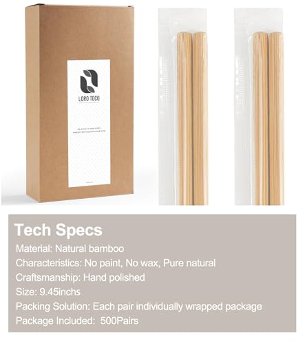 500Pairs Bamboo Chopsticks Disposable (Style 1)