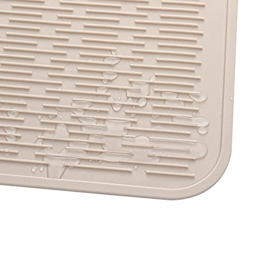 Silicone Dish Drying Mat for Multiple Usage (Tapioca / 28"L x 18"W)