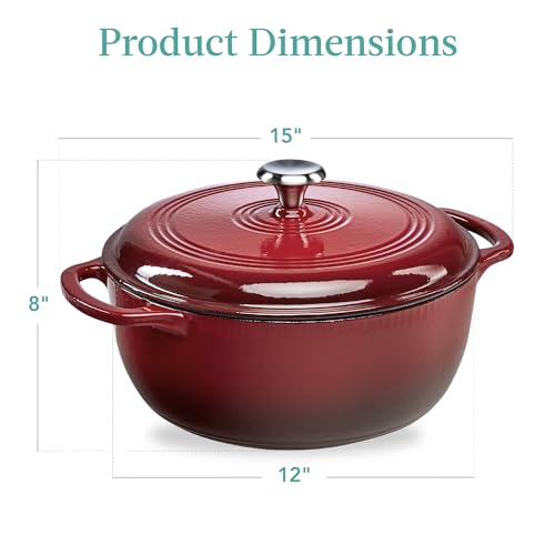 7.5 Quart Enamel Cast (Red / 7.5qt Round)
