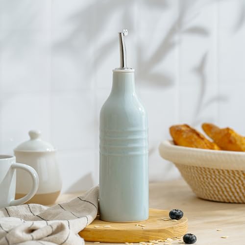 16oz Ceramic Oil Dispenser Bottle (Light Blue / 1 Piece (Jupiter))