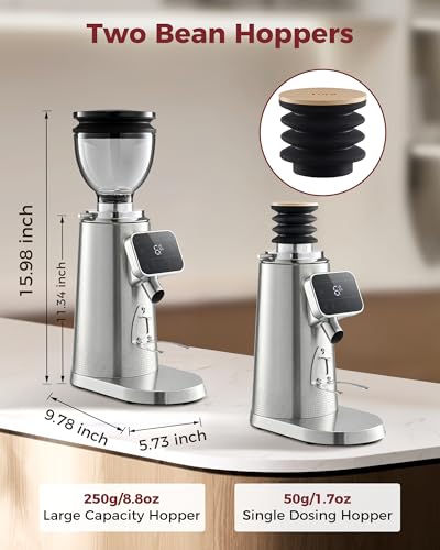 E2 Gen3 Espresso Machine with G3 64mm Flat Burr Coffee Grinder (Silver Grinder)