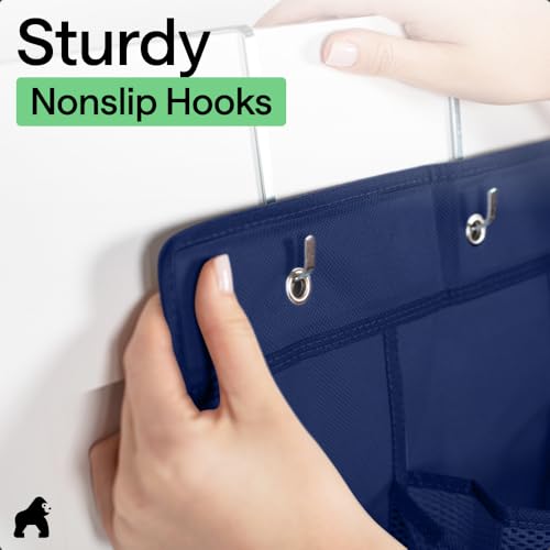 Over the Door Shoe Organizer (Navy / 24 Pockets/4 Hooks)