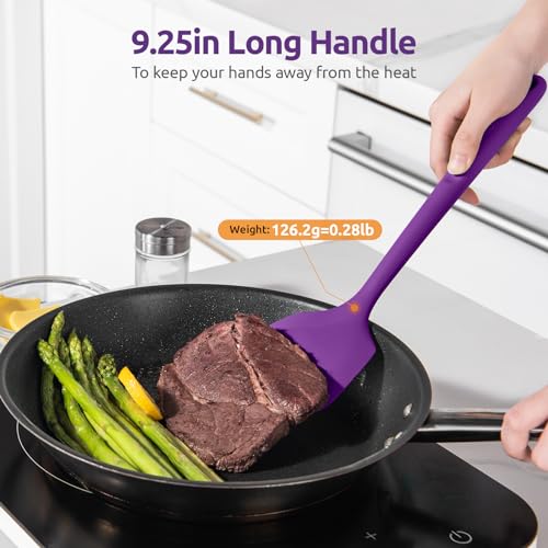 Silicone Turner Cooking Spatula (Purple / 13.6 in)