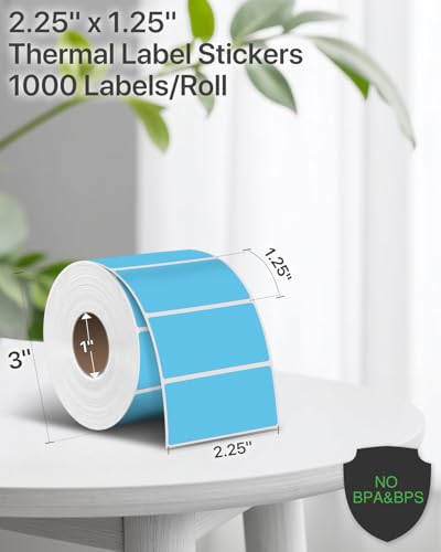 2.25x1.25 Inch Thermal Labels (2.25"x1.25" / Blue)