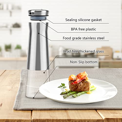 Olive Oil And Vinegar Dispenser Set (Silver)