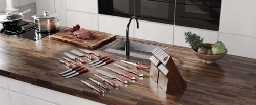 18 Pc Colossal Knife Block Set (18-Pc / Red)
