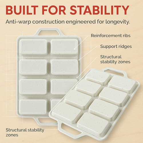 Silicone Mini Loaf Pans for Baking (Cream / Mini ( 8 Cups Pan, Pack of 2))