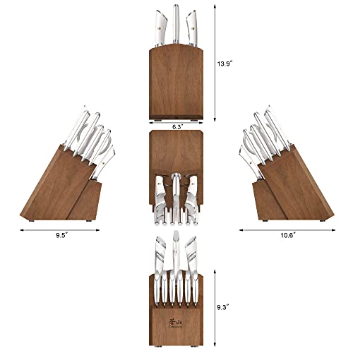 ELBERT Series German Steel Forged Knife Block Sets (17-Piece / White)
