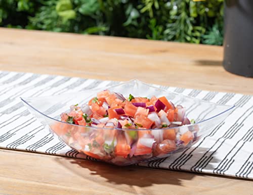 4 Pack Disposable Clear Plastic Serving Bowls Square Party Candy Use 32oz (32 OUNCE / Clear)