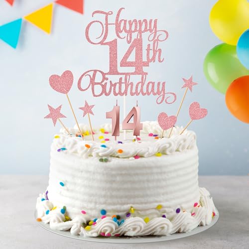 14th Birthday Cake Decorations (9 Count)