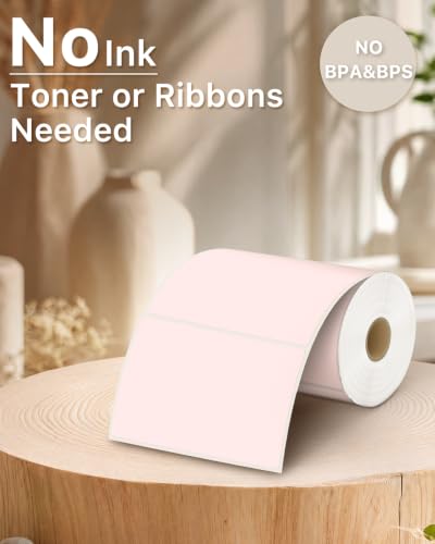 4x3 Inch Thermal Labels (4"x3" / Pink)