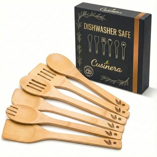 Dishwasher Safe Bamboo Wooden Spoons for Cooking 6