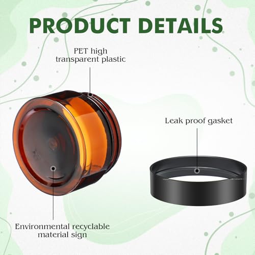 6 Pack Clear Container with Lids Small Plastic Pot Jars Wide Mouth Round Leak Proof Plastic Container Jars with Lid for Travel Storage
