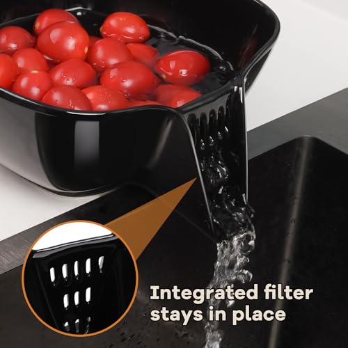 Ceramic Food Strainer with Integrated Drain Spout