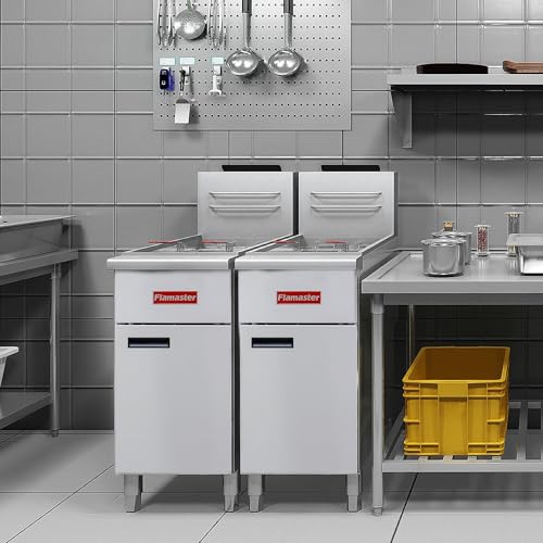 Commercial Gas Floor Fryer with 2 Baskets (Liquefied Gas 40 lb)