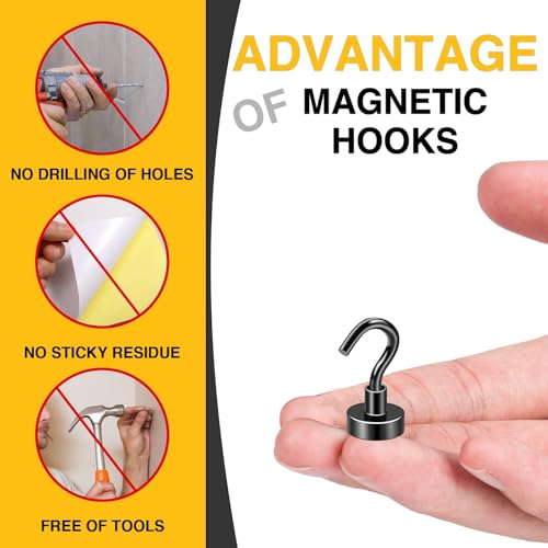 Magnetic Hooks (Black / 0.63in)