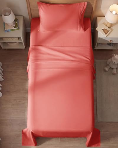 Twin Size 3 Piece Sheet Set (28 - Coral / Twin)