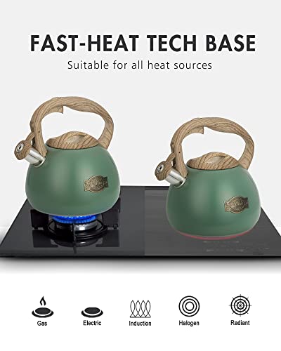 POLIVIAR Tea Kettle (2.7 Quarts / Seaweed Green-N)