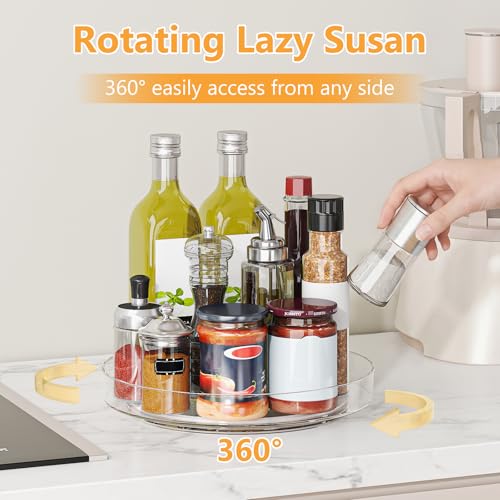 4 Pack 10 Inch Clear Lazy Susan Turntable Organizer for Cabinet (10inch - 4 Pack)