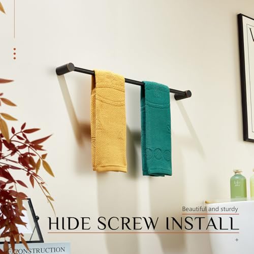 Bathroom Towel Rack Wall Mounted 24'' Bath Towel Bar Holder for Bathroom Hardware Accessories Oil Rubbed Bronze Stainless Steel (Oil Rubbed Bronze / 24-Inch)