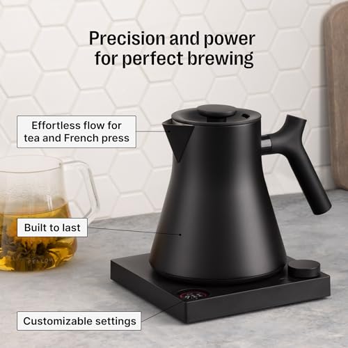 Corvo EKG Pro Small Electric Tea Kettle for Coffee (Matte Black with Walnut Handle / Corvo EKG Pro)