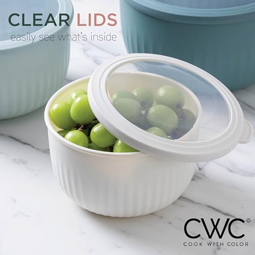Prep Bowls with Lids (Teal and Pink / 12 Piece Set - Deep Bowls)