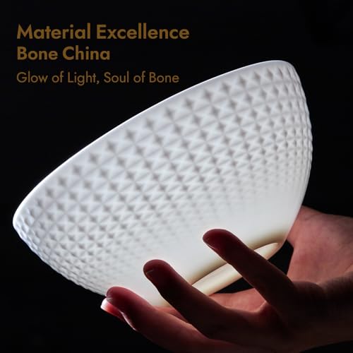 24Pc Rhombus Edge White Bone China Set (White-Rhombus / service for 8-24pcs)