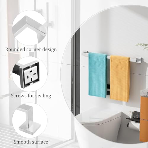28 Inch Towel Bar for Bathroom Wall Mounted (Single 28 Inch(Assemble) / Brushed Nickel)