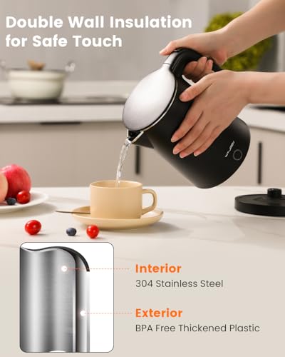 Electric Kettle Stainless Steel (Black)