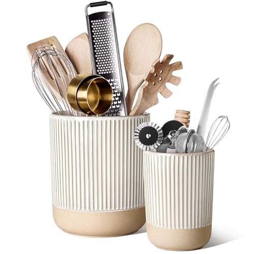 Ceramic Kitchen Utensil Holder Set of 2 (Line(S+L))
