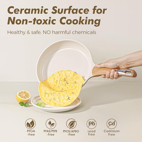 Ceramic Pots and Pans Set Nonstick (Ceramic Taupe)
