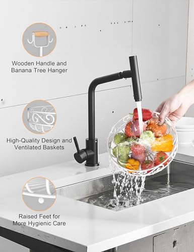 2 Tier 𝐅𝐫𝐮𝐢𝐭 𝐁𝐚𝐬𝐤𝐞𝐭 and Fruit Bowl (White)