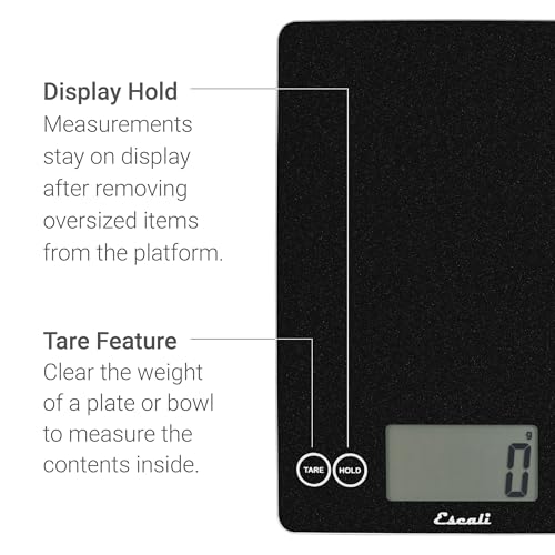 Arti Glass Food Scale Digital Countertop Kitchen (Black / 9" x 6.5" x .75")