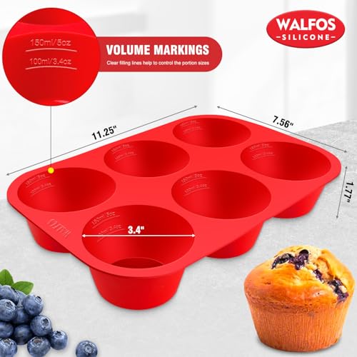 Silicone Texas Muffin Pan Set (2 Pcs: 6 Cups, Jumbo)