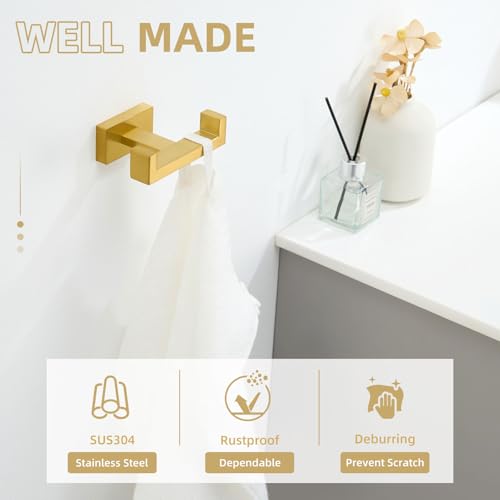 Bathroom Towel Hook (1 Pack / Brushed Dark Gold)