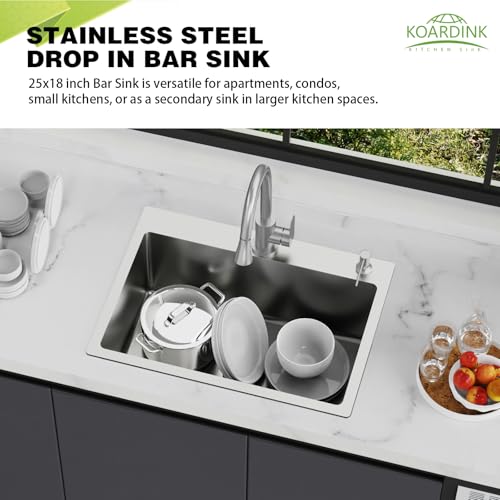 25x18In Drop In Kitchen And Bar Sink (25x18 Stainless)