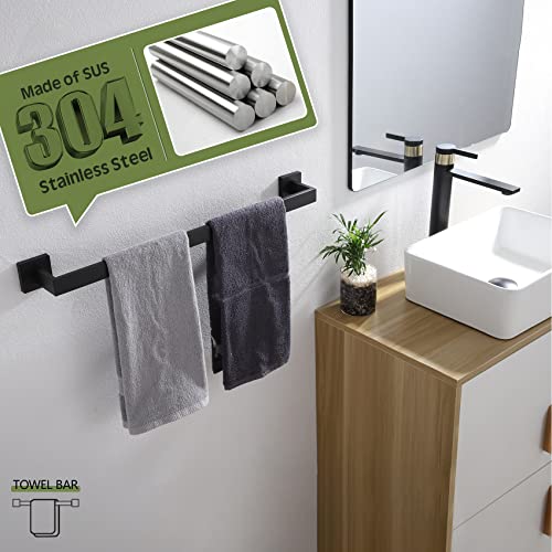 20 Inch Single Towel Bar (Matte Black / 20-Inch)