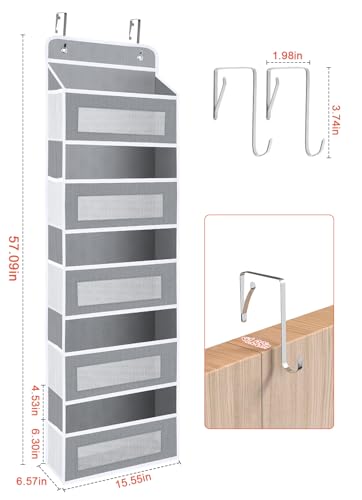 3 Pack Over The Door Organizer Storage (Grey / 3 Pack)
