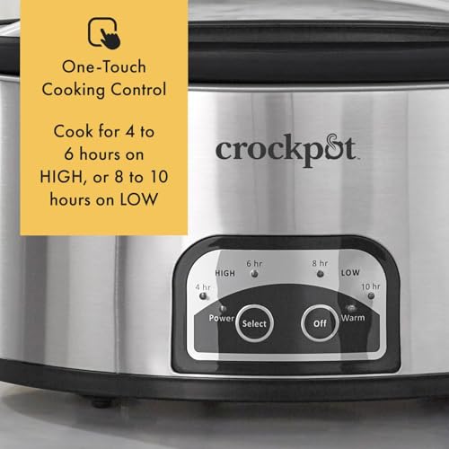 6 Quart Programmable Slow Cooker with Timer and Auto Food Warmer Setting