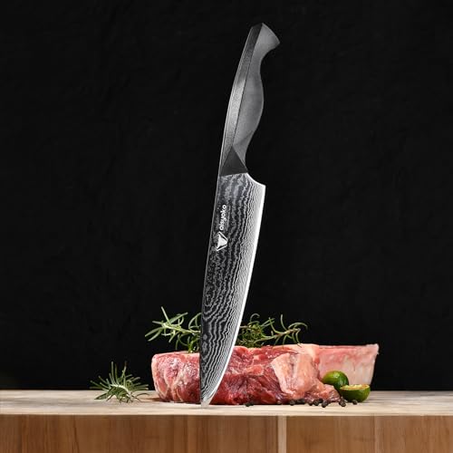Professional Chef Knife 8 "Damascus Kitchen Knife 8C High carbon stainless steel Super sharp (8" Chef Knife)
