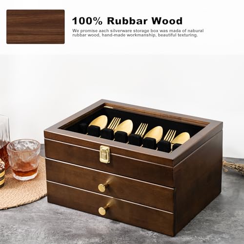 Silverware Box (3 Layer Walnut)