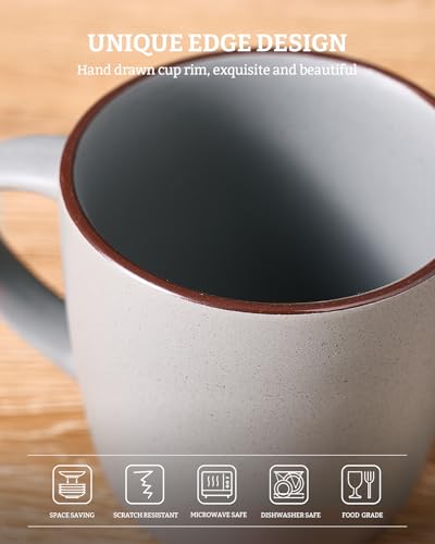 Mercury Coffee Mugs 13 oz (Mercury-Light Grey / 6 Count (Pack of 1))