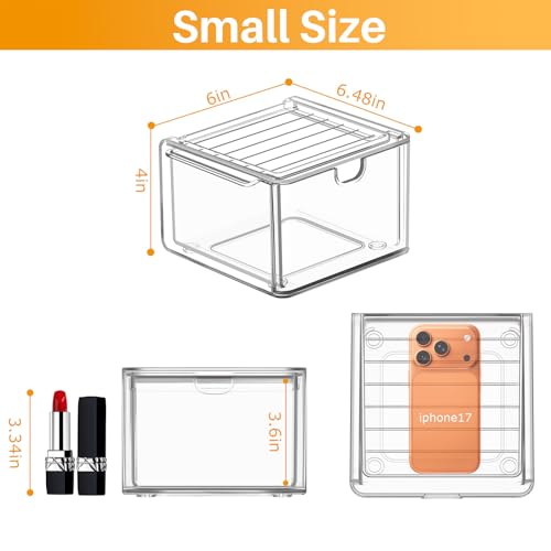6 Pack Stackable Acrylic Storage Drawers (6 Small)
