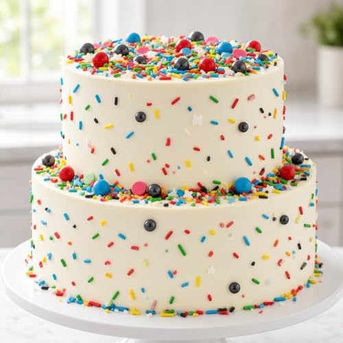 Blue & Red & Green & Yellow Sprinkles Mix Size Pearls Comic Book Themed Cake Decorations Cupcake Toppers Perfect for Wedding Party Valentine Christmas Supplies 4.58OZ (Blue&Red&Green&Yellow)