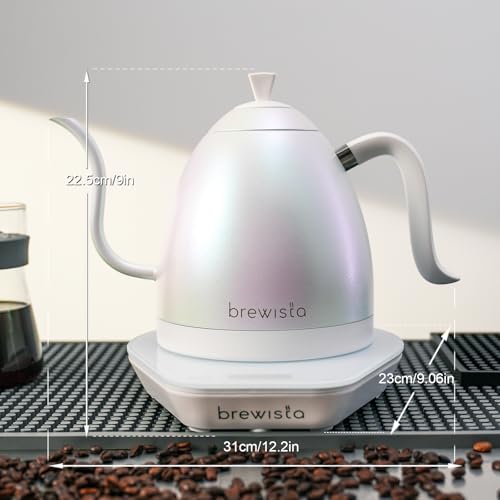 Artisan Electric Gooseneck Kettle (White Iridescent)