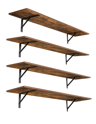 Long Wall Shelves (Rustic Brown / 55.1 Inch)